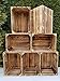 Lot de 2,3,4,6,7,8,9,10 caisses à fruits vintage en bois massif et solide pour décoration d'intérieur (Effet brûlé, 7)