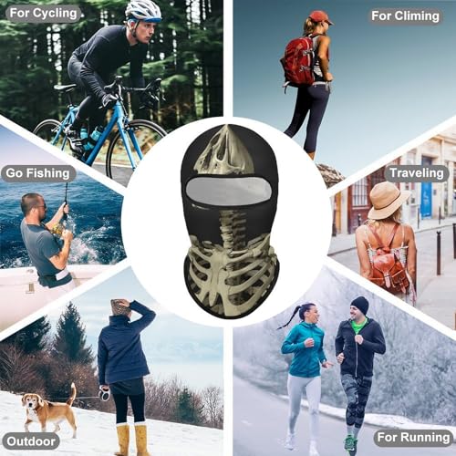 Pasamontaña esquelético para hombre y mujer, máscara facial transpirable con protección solar para senderismo, ciclismo, correr y conducir miniatura 6