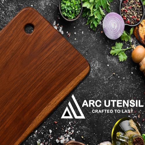 Image of Premium Sheesham Wooden Chopping Board | Single-Piece Solid Wood 12x8 inch | 1-Inch Thick Heavy-Duty Cutting Board | Knife Friendly, Food Safe & Reversible Wooden Cutting Board