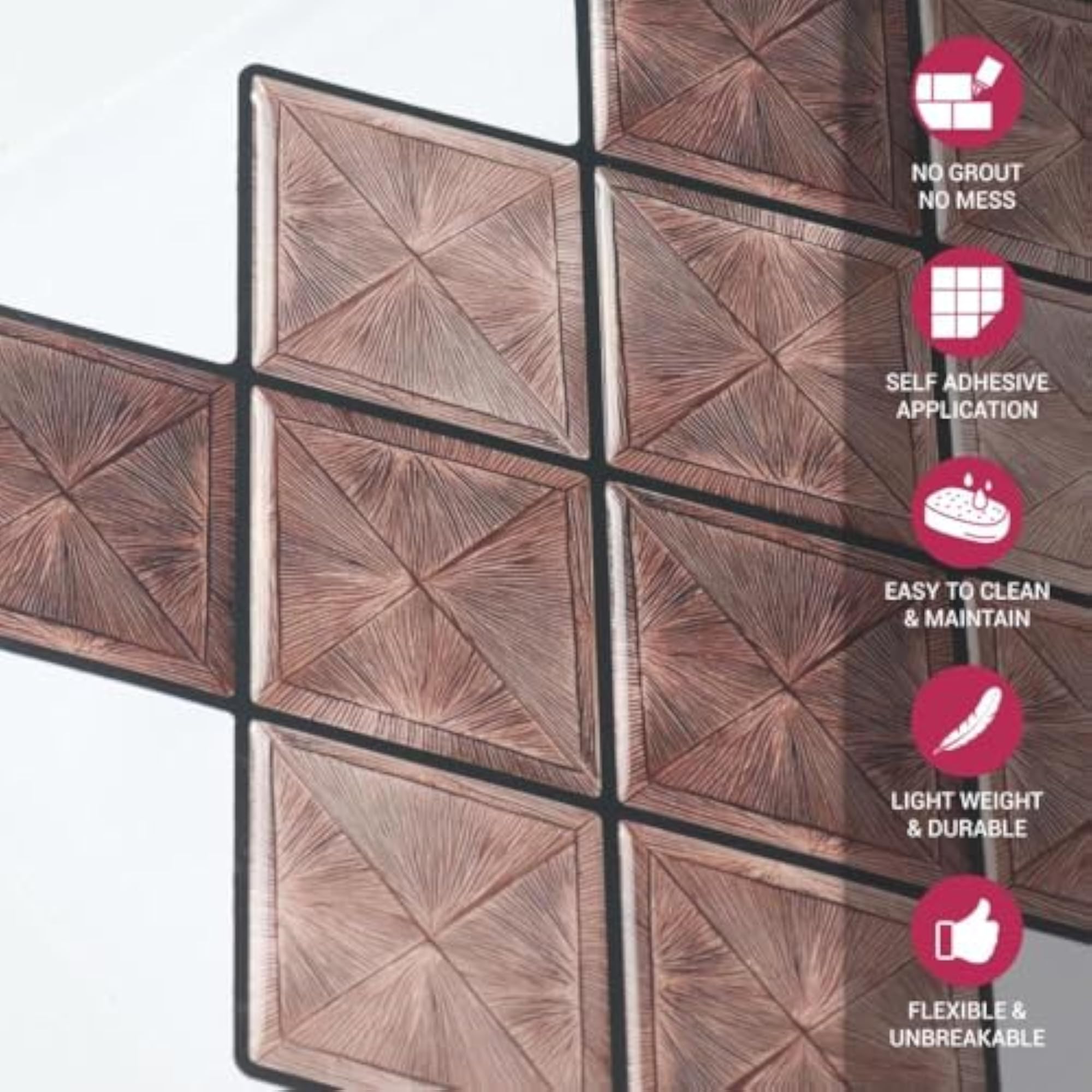 3D Beige Diamond Peel & Stick Tiles