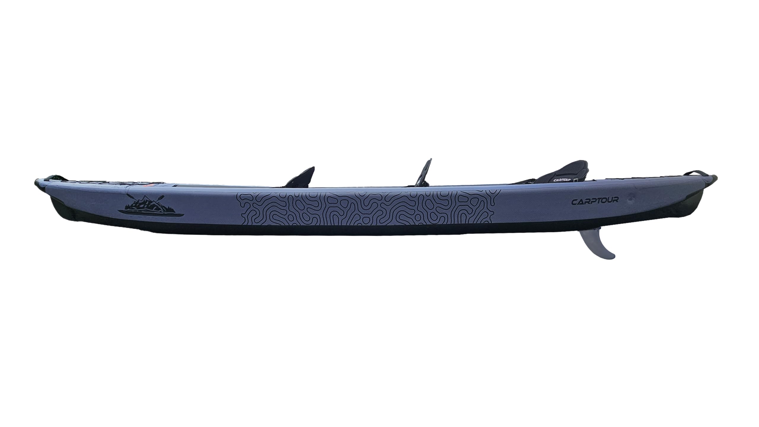 Kayak gonflable Drop Stitch avec 3 sièges - Avec pagaie, pompe à air et sac de transport pratique - Gris