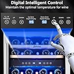 Kalamera 24 inch Wine Cooler, 46 Bottle - Dual Zone Built-in or Freestanding Fridge with Stainless Steel Reversible Glass Door, for Home, Kitchen, or Office. - Image 5