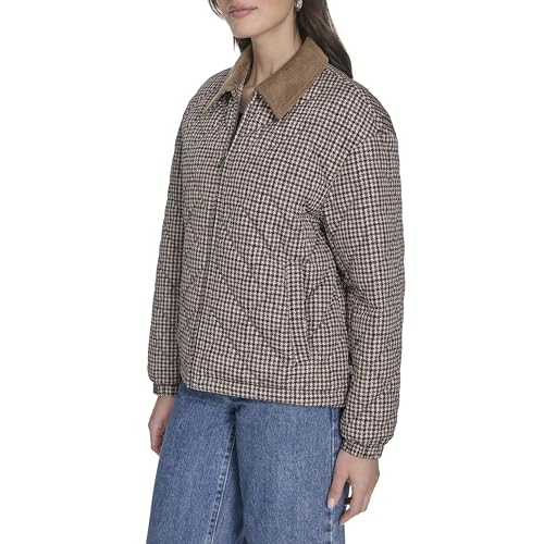 Levi's Women's Diamond Quilted Jacket with Corduroy Collar3