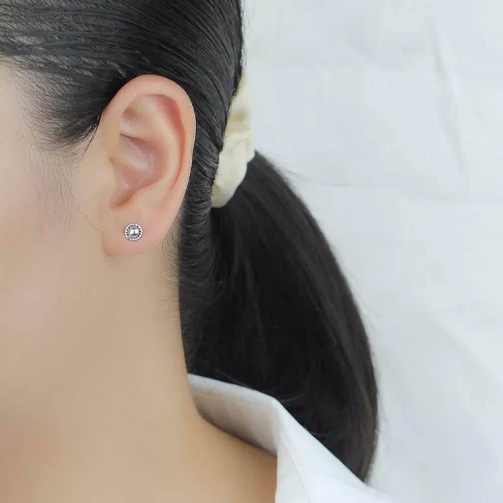 Geometrische runde Schraubohrring für Frauen Hochzeit feinen Schmuck