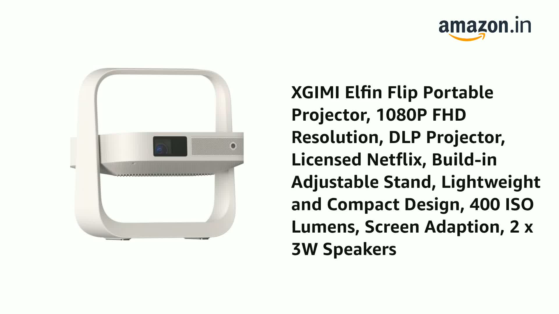 XGIMI Elfin Flip Portable Projector, 1080P FHD Resolution, DLP