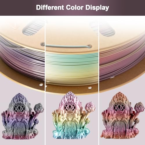 Image of ERYONE Rainbow PLA Filament 3D Printer Filament 1.75mm + /- 0.03mm, Multicolor PLA Filament 1KG Cardboard Spool(2.2LBS), Lagoon Rainbow