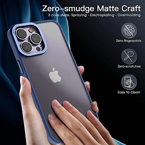 Image of eller sante Trans Armor for iPhone 14 Pro Case Cover, 6 Feet Drop, Metal Ring Camera Protection, Shockproof, Scratch Resistant, Slim, Compatible with iPhone 14 Pro Back Cover - Dark Blue