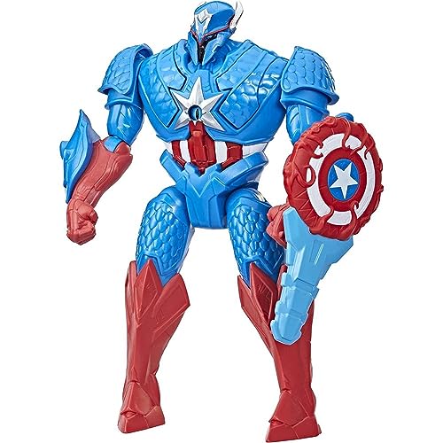 Marvel Hasbro Avengers Mech Strike Monster Hunters Hunter Suit Capitán América, Figura de Lujo a Escala de 20 cm, a Partir de 4 años,...