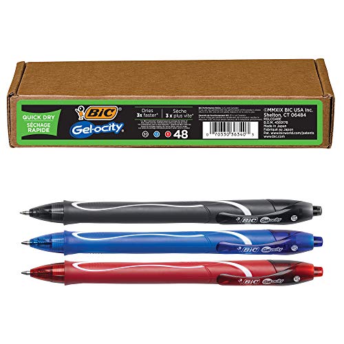 Bolígrafo Gel Retráctil BIC Gel-Ocity, Punta 0.7 mm, 48 Colores Surtidos