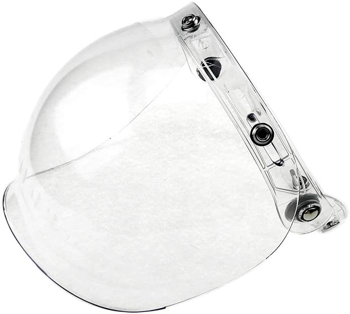 WANCAR Retro Motorcycle Bubble Visor Wind Shield Lens Universal For Standard 3-Snap Open Face Helmets(Clear)