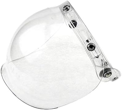 WANCAR Retro Motorcycle Bubble Visor Wind Shield Lens Universal For Standard 3-Snap Open Face HelmetsClear