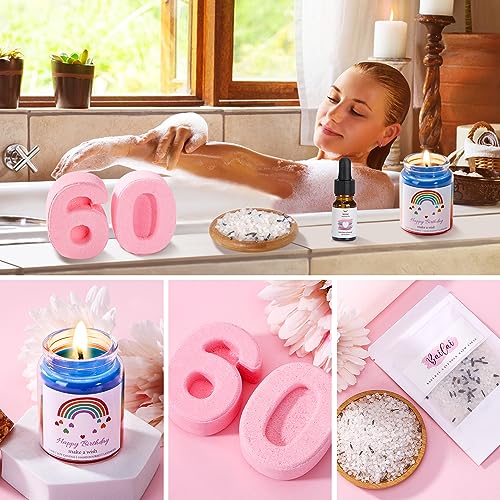 Bath Set 60th Birthday Gifts for Women, Unique Skin Care Happy 60th Birthday Hampers for Her Pamper Gifts Basket for 60 Year Old Women, Female 60th Birthday Presents Ideas for Women Best Friend Sister - Image 5