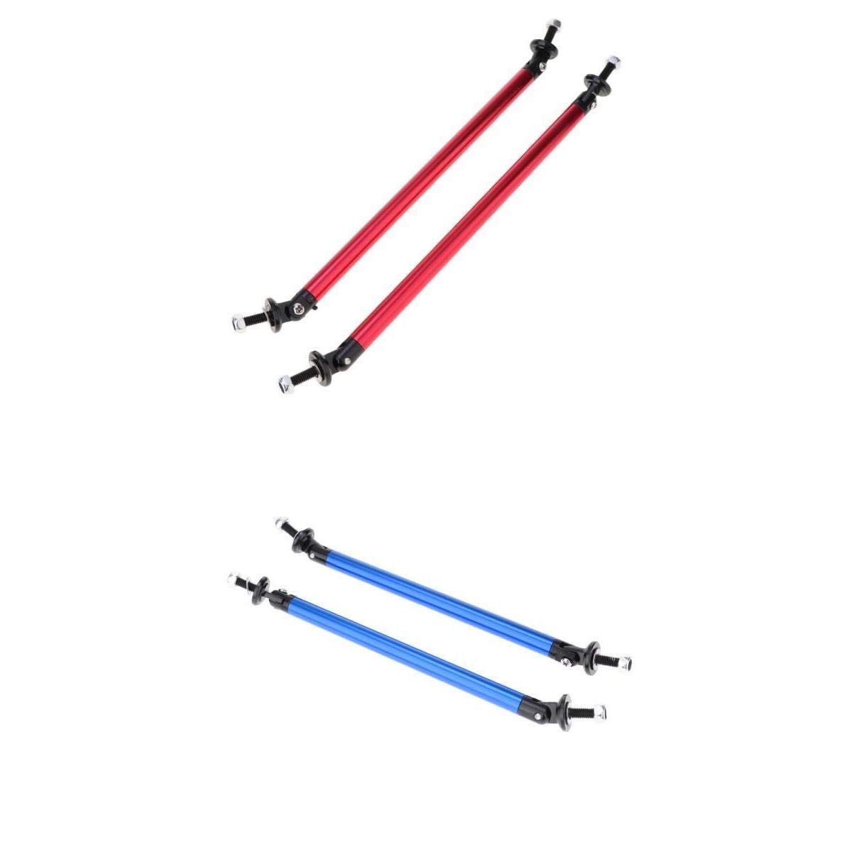 VISTORA 4 Pieces Car Adjustable Wind Splitter Bumper Chin Lip Rod Support Red+Blue-image-37