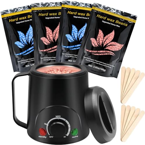 MarlaMall Mini Wax Warmer Kit for Hair Removal Portable Hard Wax Machine With 14oz Beads Professional for All Hair Types Legs Face Armpit