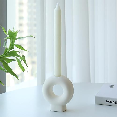 Miniatura 7 de Koyal Wholesale Portavelas decorativos geométricos modernos de cerámica, juego de 3, decoración del hogar, centro de mesa de boda, sala de estar,