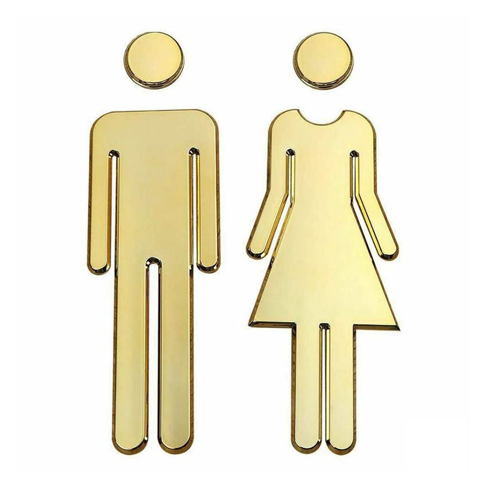 GTHTUHFD Chalke Diy Man And Woman Toilet Sticker, 20X6.5Cm Wc Door Sign Decals Toilet Signs Restroom Washroom Signage Plaque Wall Sticker Decor Removable ZHUOm8036