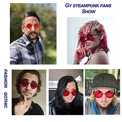 GYsnail Make the world clear Outdoor Steampunk Sunglasses For Men, Round Gothic Shades Women, Fashion Cool Protective Eyewear4