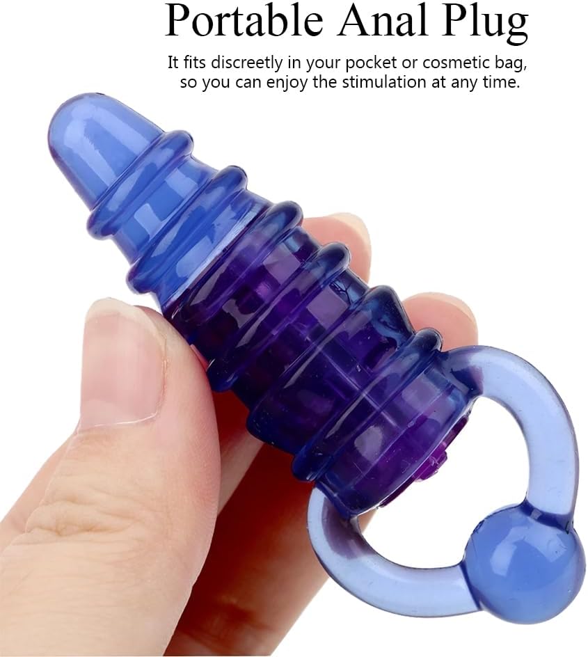 Vibrating Anal Plug with Pull Ring, Mini Butt Plug Anal Vibrator Erotic Sex Toy Butt Plug Prostate Massage Masturbation Adult Anal Sex Toys for BDSM Beginner for Men Woman Gay Perfect Couples Gift