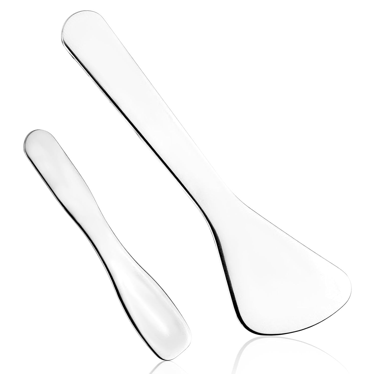 2pcs Mini Metal Makeup Spatula, Small Cosmetic Spoon 2 Shapes Tiny Eye Make up Applicator Tool Skincare Scoop Facial Massage Beauty Skin care Supplies for Mixing and Sampling Lotion Face Cream 2pcs Mini Metal Makeup Spatula, Small Cosmetic Spoon 2 Shapes Tiny Eye Make up Applicator Tool Skincare Scoop Facial Massage Beauty Skin care Supplies for Mixing and Sampling Lotion Face Cream