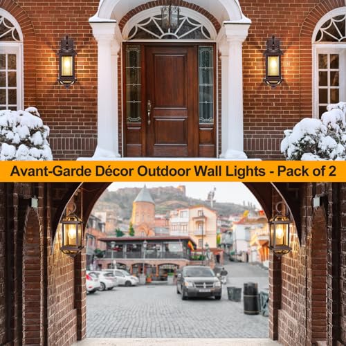 Bronze Outdoor Wall Lights 2-Pack for House Exterior - IP65 Waterproof