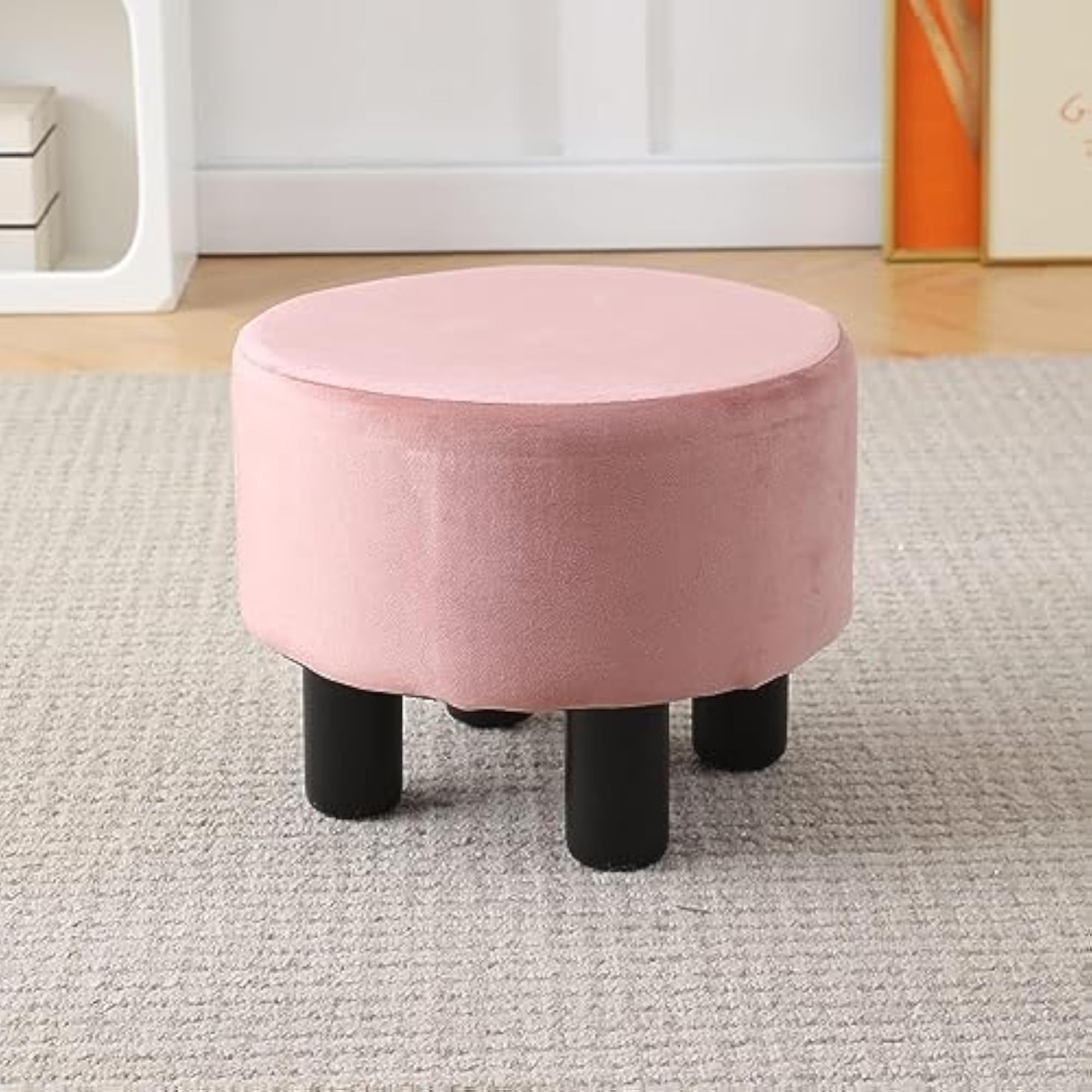 LuxuryLounge Wooden Footrest Stool with Cushion