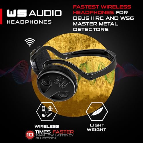XP METAL DETECTORS WSAUDIO Wireless Headphones for ORX (delivered in plastic box), fully weatherproof, foldable compact and lightweight with detachable control module