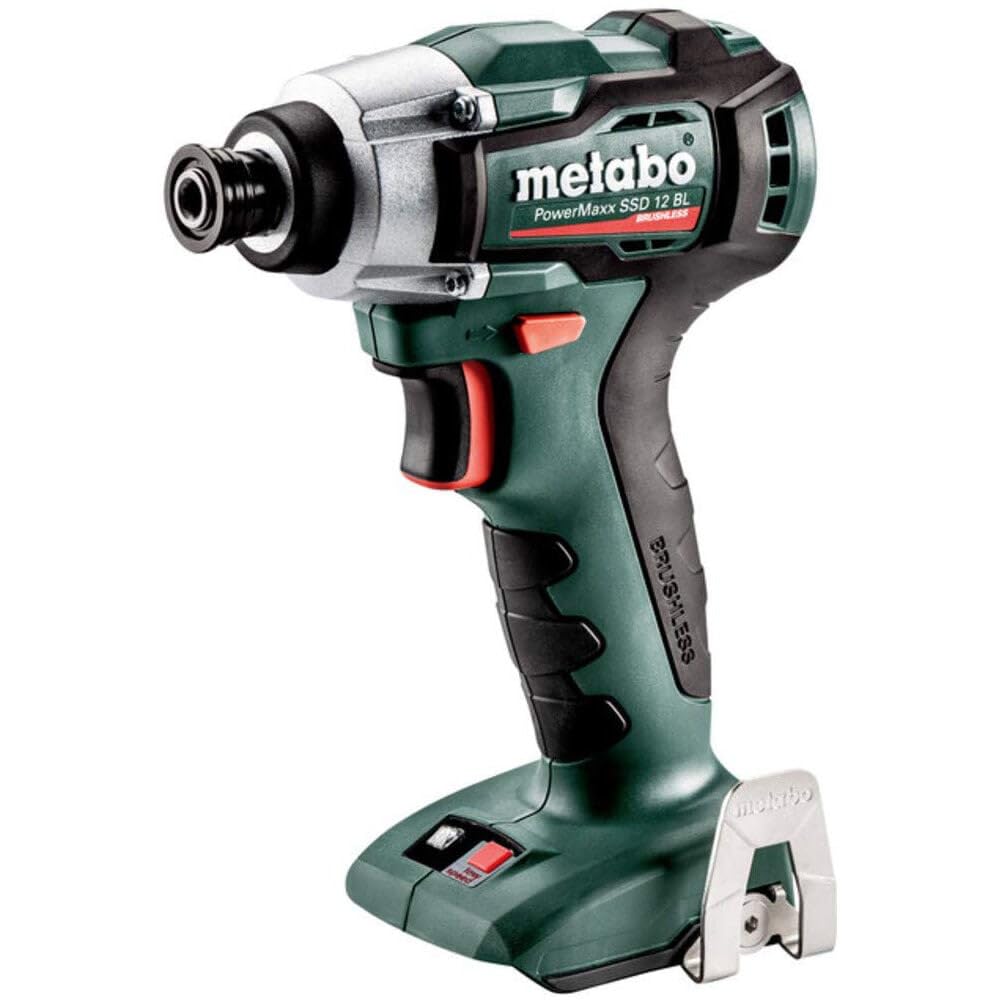 Metabo 601115890 Cordless Impact Wrench SSD 12 BL (12 V, Without Battery, with Work Light, Belt Hook, Bit Depot, Compact Design)