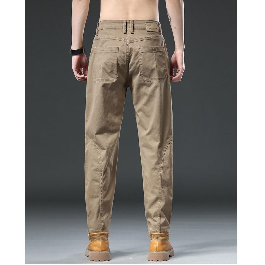 Pantalon de travail ample jambe droite décontracté stretch confortable homme