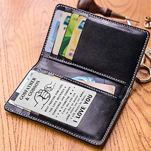 Laluminter God Father Gifts from Godchild, Godfather and Godson Best Friends for Life Wallet Card, Fathers Day Proposal Gift for God Dad Men3