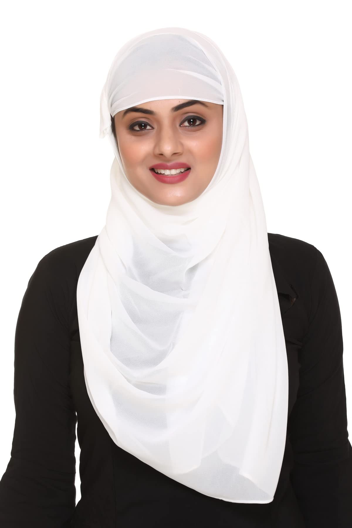 London Scarfs Women's Ivory Quality Plain Chiffon Hijab Scarf Large Maxi Shawls 30 Colours(Ivory)