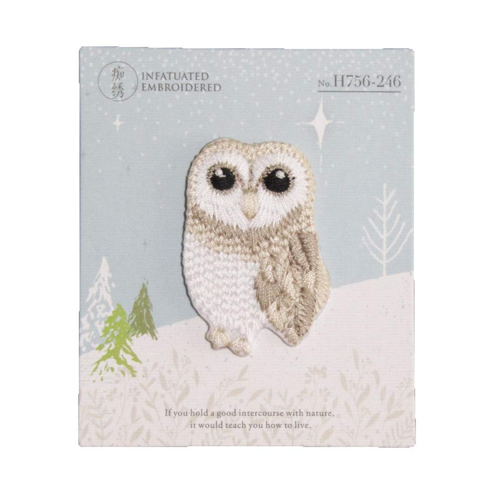 Amazon.co.jp: アイロンワッペン 刺繍 動物 冬 (8 フクロウ) : ホビー