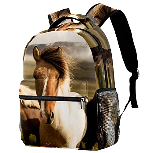 Sac à dos de voyage trois chevaux avec porte-bouteille pour enfants