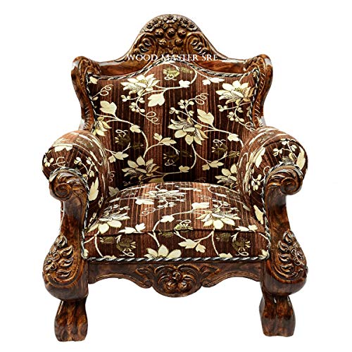 Image of Luxury Wooden Teakwwood Five Seater Sofa Set for Living Room (Honey Brown) Solid Wood Outdoor Chair 5 Seater Sofa | (27)