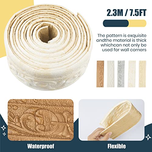 Lahoni 2 Pieces Flexible Molding Trim, 15 Feet Peel And Stick Crown Molding Ceiling Border Self Adhesive Foam Wall Trim For Wall Edge, Ceilings, Countertops And More (Grey) #TOP4