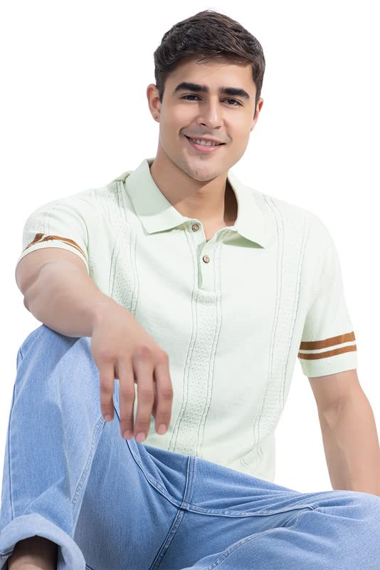 Image of Armisto Men's 100% Cotton Fancy Party Polo T-Shirt /Neutral Colour