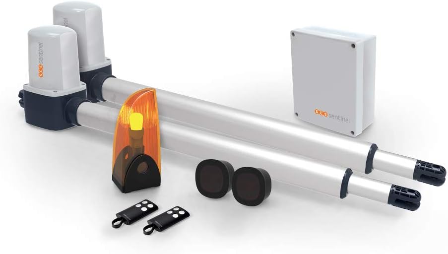 SCS Sentinel - MVE0057 - Motorised Swing gate with cylinders - Automatic 24V - 2 Remote Controls - Flashing Light - Automatic Closing - Length 4 m Weight 400 kg max. - OpenGate 1