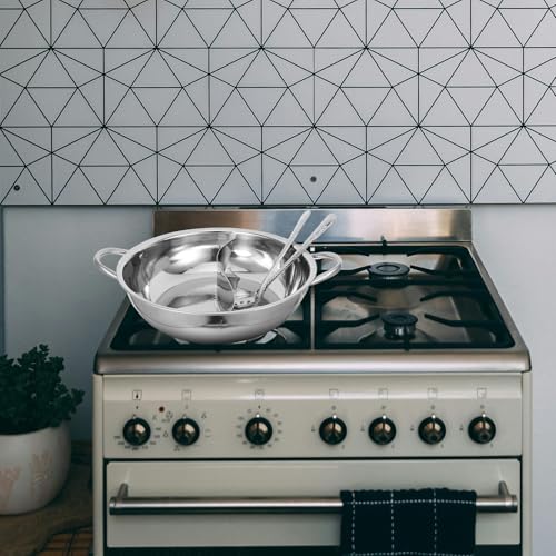 Casserole à fondue en acier inoxydable robuste avec compartiment double - 7