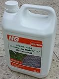 HG Algen- und Grünbelag Entferner Konzentrat 5 Liter, Grünbelagentferner Gegen Algen und Moos auf Terrassen, Wegen, Wänden, Dächern, Holz, Grabsteinen und Mehr, Dauerhaft Wirkend, Sparsamer Verbrauch