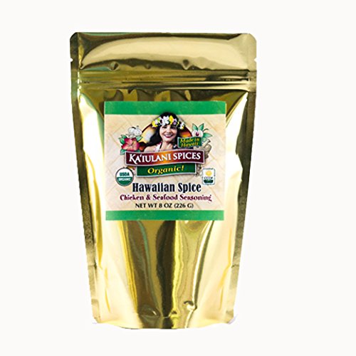 Organic Hawaiian Spice Chicken & Seafood Seasoning (8oz) - Low Sodium, Low Sugar, No Gluten, No Nuts