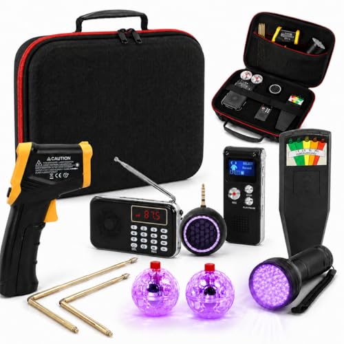 Upgraded Premium 11-Piece Ghost Hunting Kit - EMF Meter, EVP Recorder, Spirit Box & More - Full Paranormal Investigation Set