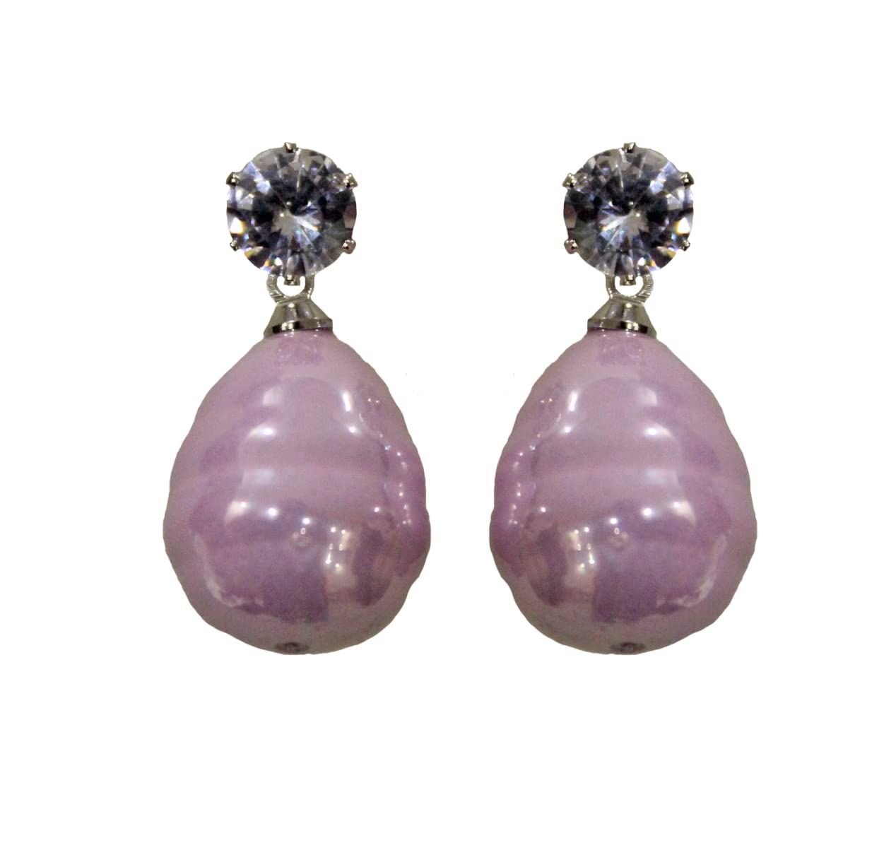 La Belleza Solitaire Stone with Shining Pearl Drop Dangler |Hanging Stud earring for Girls and Women (Purple) (B0BCSMNJ6Q) Amazon Price History, Amazon Price Tracker