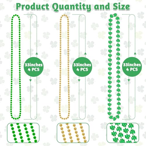 12pcsstpatricksdaynecklacegoldgreenbeadsshamrocksnecklaceplasticshamrocksbeadnecklacesetirishbeerdecorationssuppliesforstpatricksdayaccessoriesdecorationsfavorsbulk Urban Country Home Decor 12 pcs st patricks day necklace gold green beads shamrocks necklace plastic shamrocks bead necklace set irish beer decorations supplies for stpatricks day accessories decorations favors bulk urban country home decor