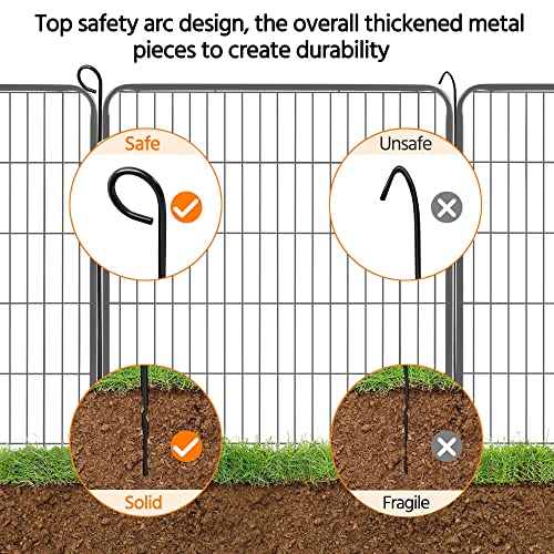 Image of Yaheetech 40in x 10.6ft Rustproof Foldable Metal Decorative Garden Fence
