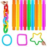 40 Pieces Pop Tube Fidget Toys Pull Pop Tubes Sensory Toys Creative Educational Toys for Relieve...