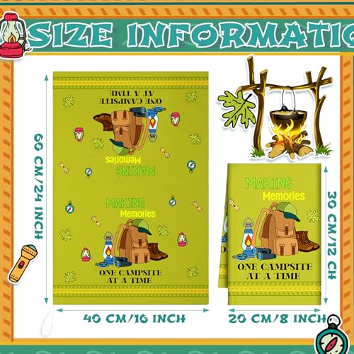 Boyiee Set of 6 Camping Kitchen Towels Absorbent Dishcloths Bonfire Tent Car Tea Towels 24 x 16 Inches with Funny Sayings Novelty Gifts for Campers Happy Camper Camping Accessories for Rv Campers - Image 3