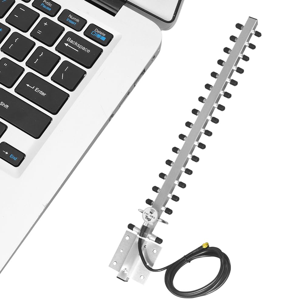 Ya-gi Antenne WiFi 2,4 GHz (25 dBi) Antenne Ya-gi sans Fil à Gain élevé Booster directionnel 2400-2500 MHz avec connecteur RP-SMA pour routeur réseau sans Fil