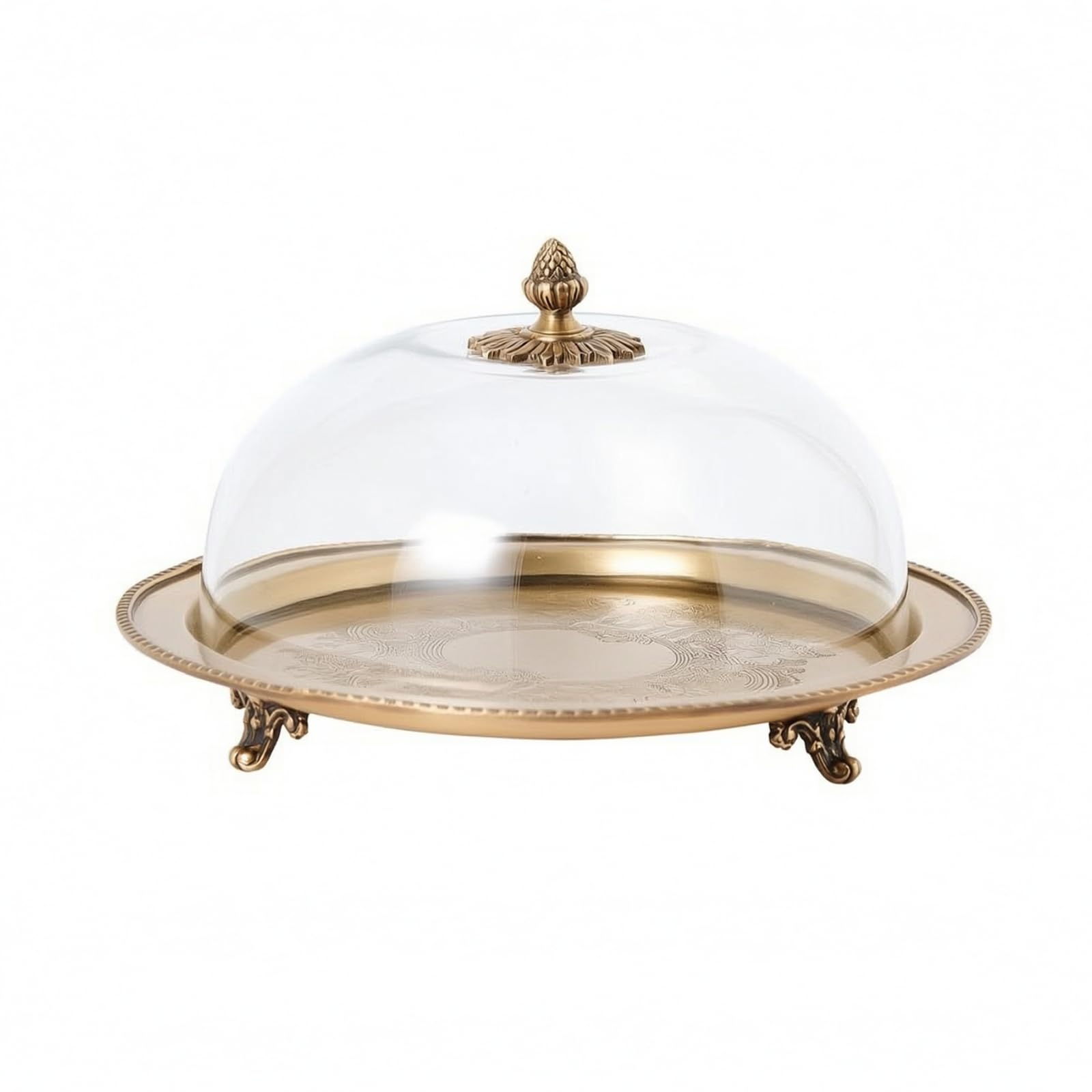 Milageto Vassoio con Coperchio Elegante | Alzata con Coperchio, Moderno, Campana per Dolci, Tavola, 26cmx26cmx15cm
