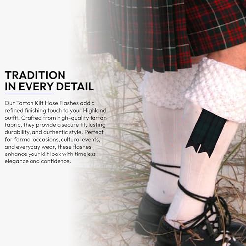 Image of Scottish Tartan Kilt Flashes with Elastic Adjusters