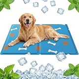 Qoosea Kühlmatte für Hunde Katzen Pet Cooling Mat Kühlkissen, Selbstkühlende Kältematte für Haustiere Ungiftiges Gel Matte, Faltbar Kühl Hundedecke Pad im Sommer für Drinnen und Draußen - 50 * 65CM