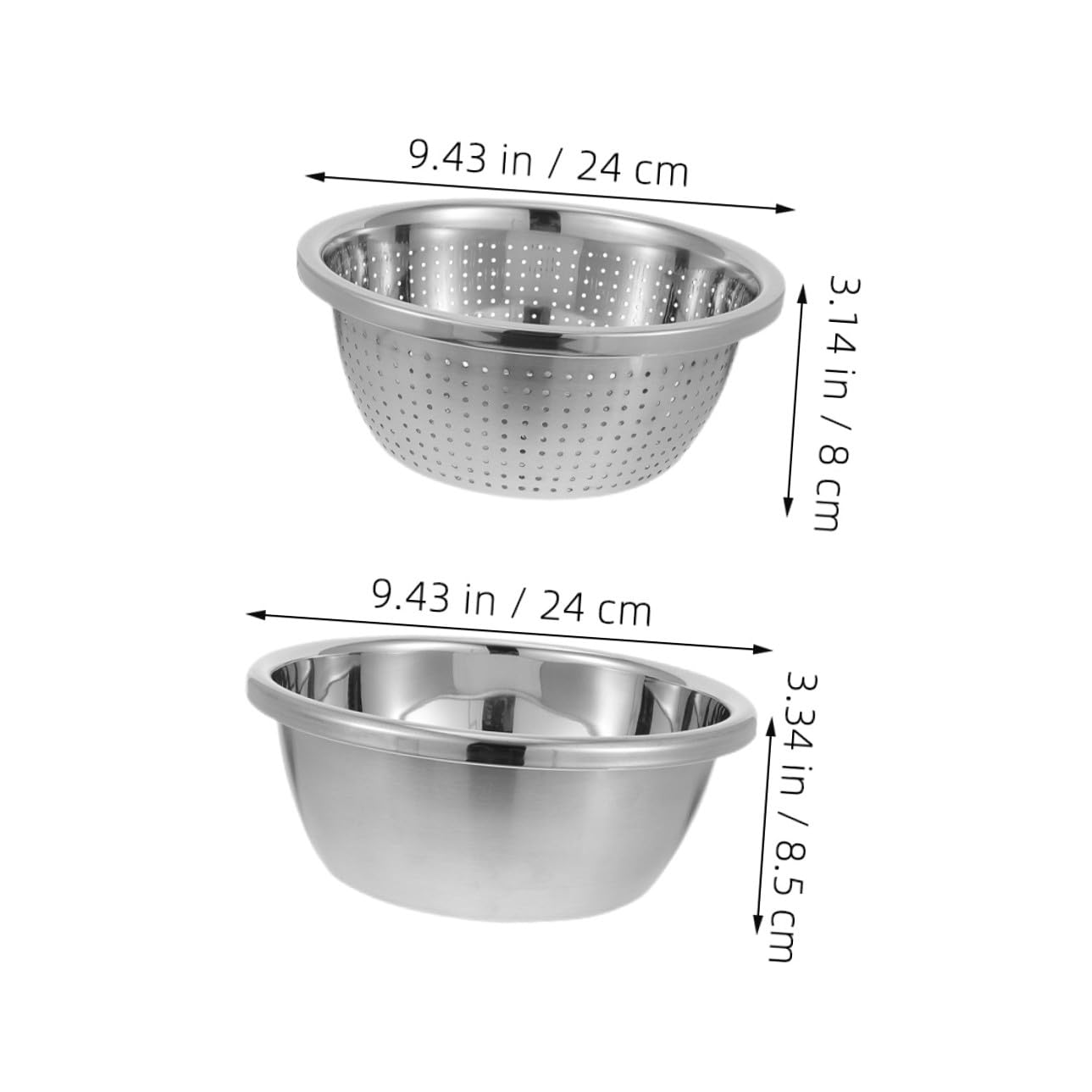 Colador Inoxidable de Acero Verduras Doble Capa | Plata, Malla Fina en Capa Interior, Portátil, para Lavar Fruta y Drenar Agua en Cocina o Camping